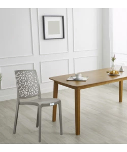 SEDIA DA INTERNO "LONDON" MONOBLOCCO IN RESINA COLOR TAUPE, 44X56X83,5 CM